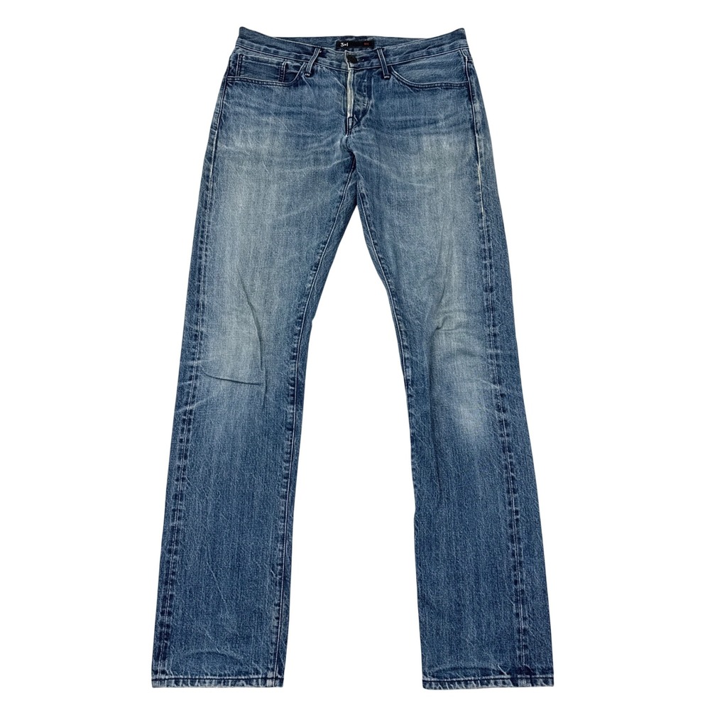 3x1 NYC Jeans Womens Size 30 Selvedge Denim Slim Taper Fit Distressed Button Fly